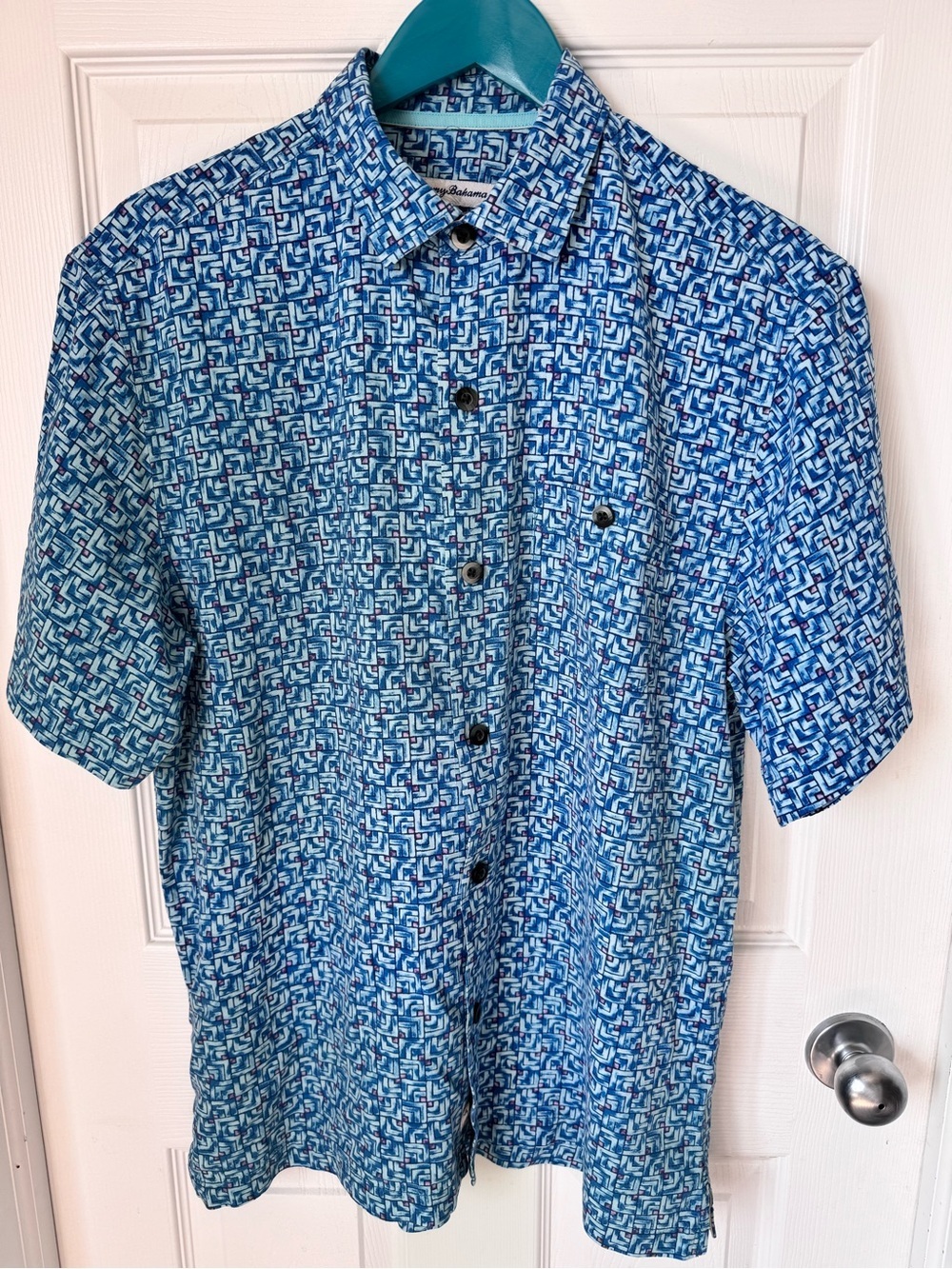 Mens Tommy Bahama Silk Short Sleeve Vacation Shirt Size Medium Like New Luxury